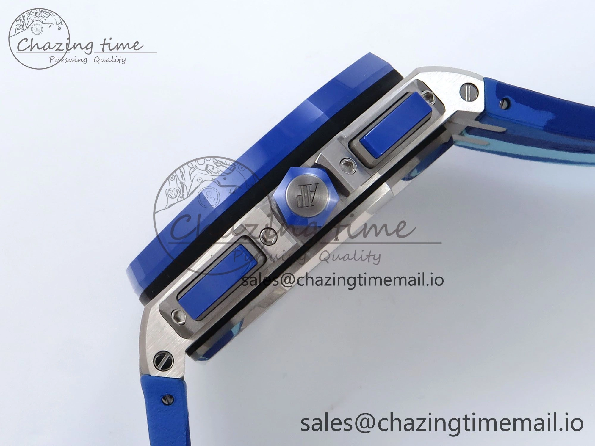 Royal Oak Offshore 44mm SS TKF 1:1 Best Edition Blue Dial on Blue Camou Rubber Strap A3126
