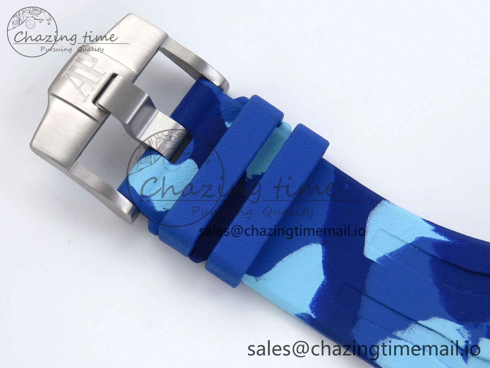 Royal Oak Offshore 44mm SS TKF 1:1 Best Edition Blue Dial on Blue Camou Rubber Strap A3126