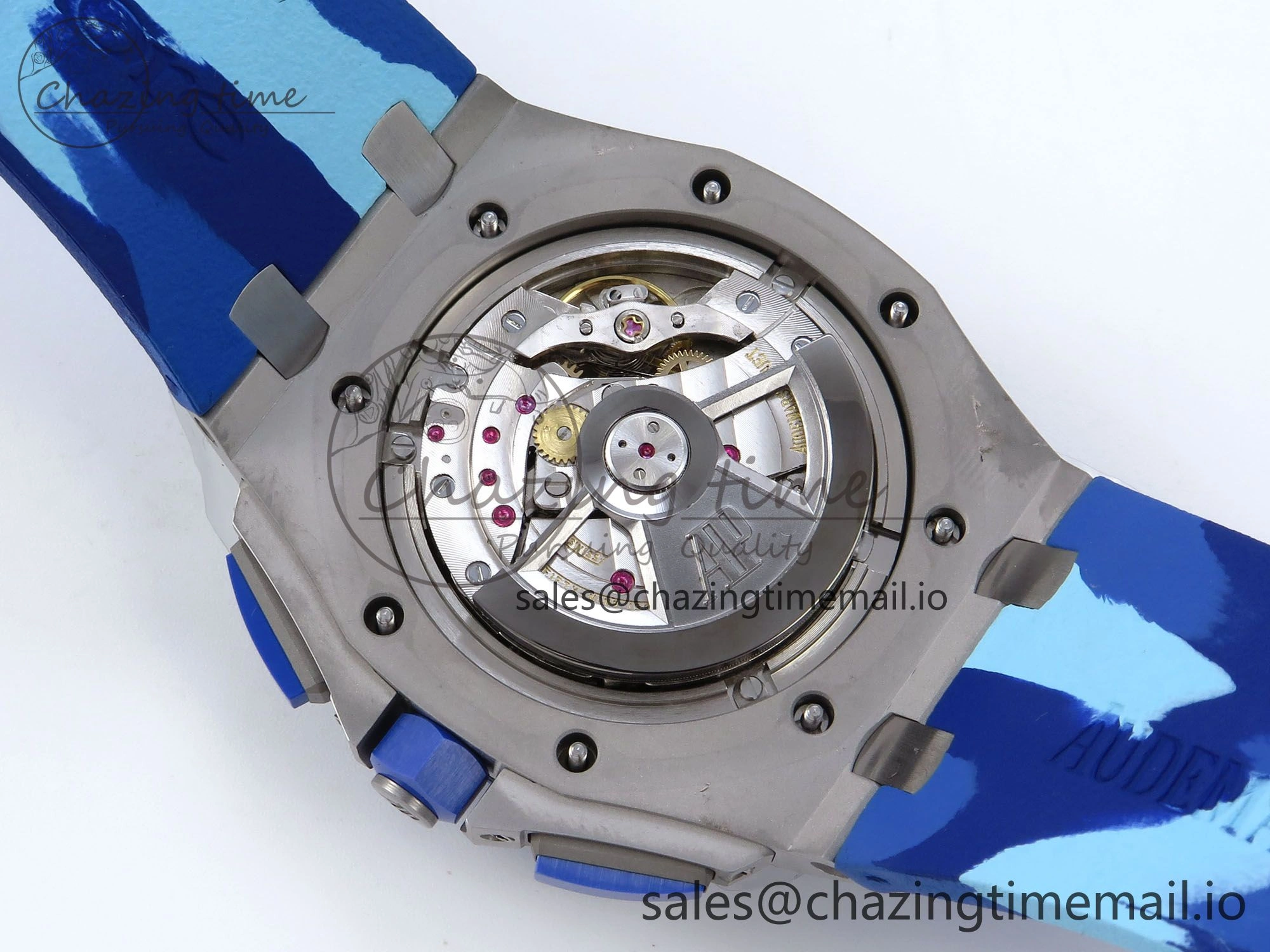 Royal Oak Offshore 44mm SS TKF 1:1 Best Edition Blue Dial on Blue Camou Rubber Strap A3126