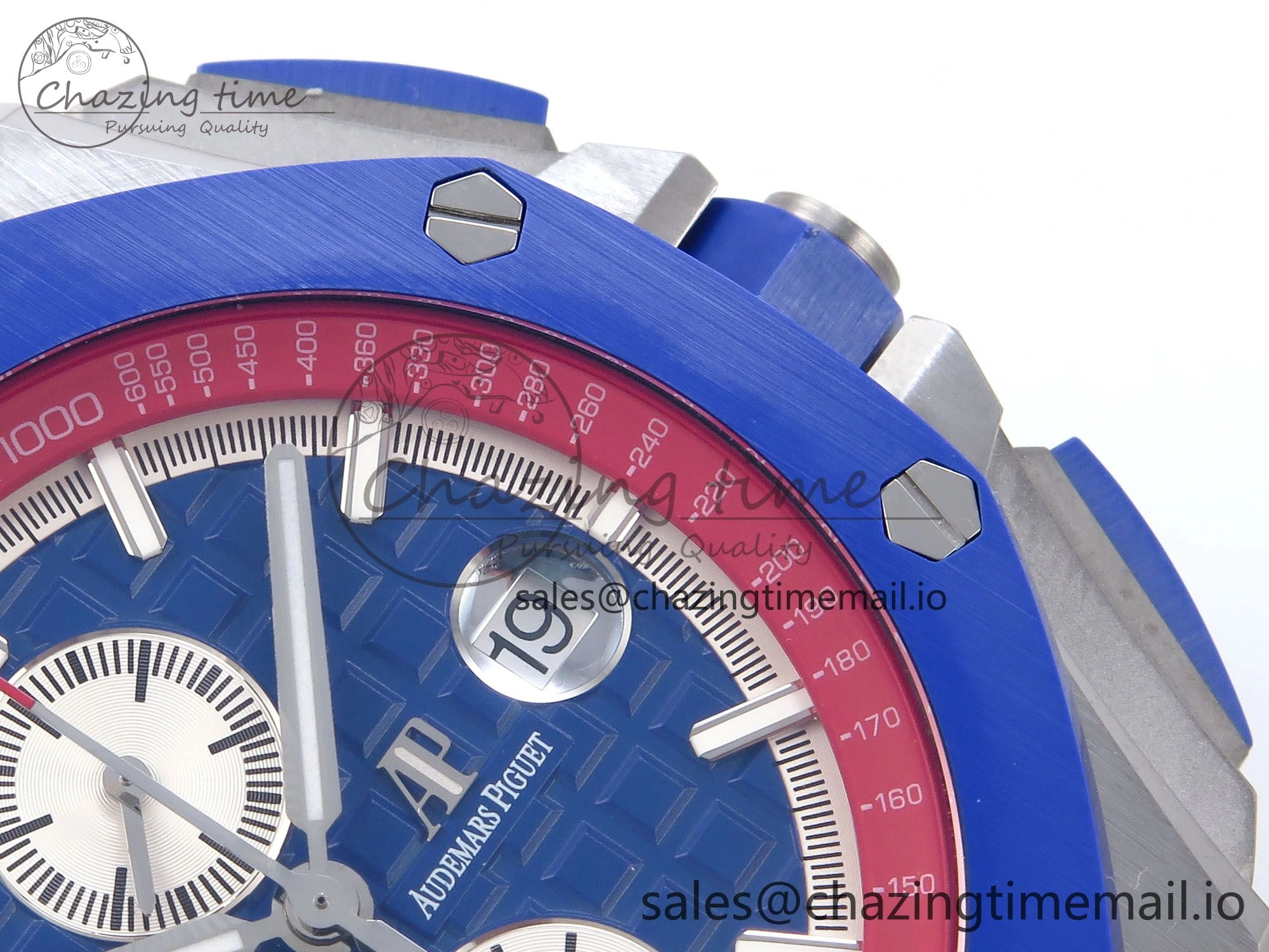 Royal Oak Offshore 44mm SS TKF 1:1 Best Edition Blue Red Dial on Blue Red Rubber Strap A3126
