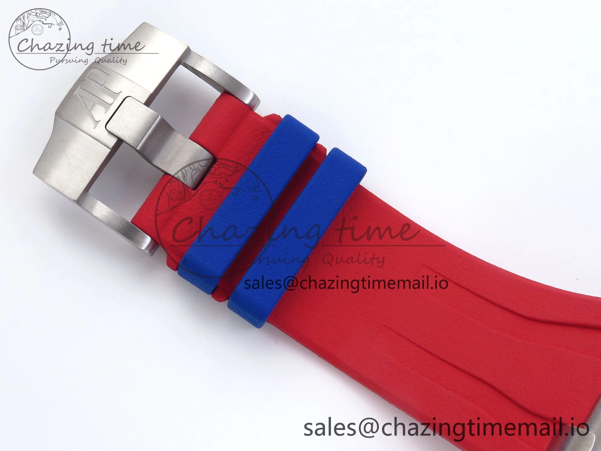 Royal Oak Offshore 44mm SS TKF 1:1 Best Edition Blue Red Dial on Blue Red Rubber Strap A3126