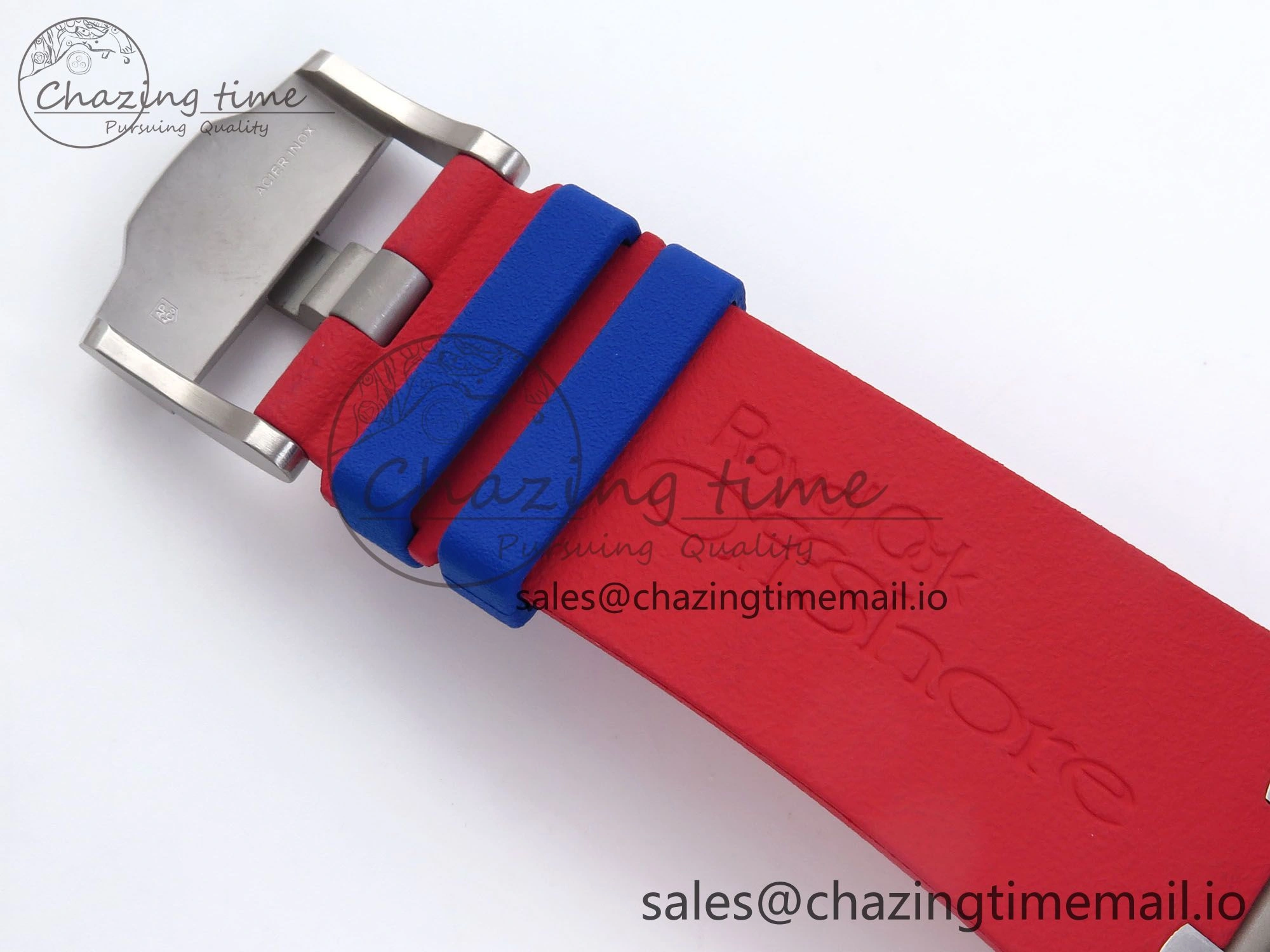 Royal Oak Offshore 44mm SS TKF 1:1 Best Edition Blue Red Dial on Blue Red Rubber Strap A3126