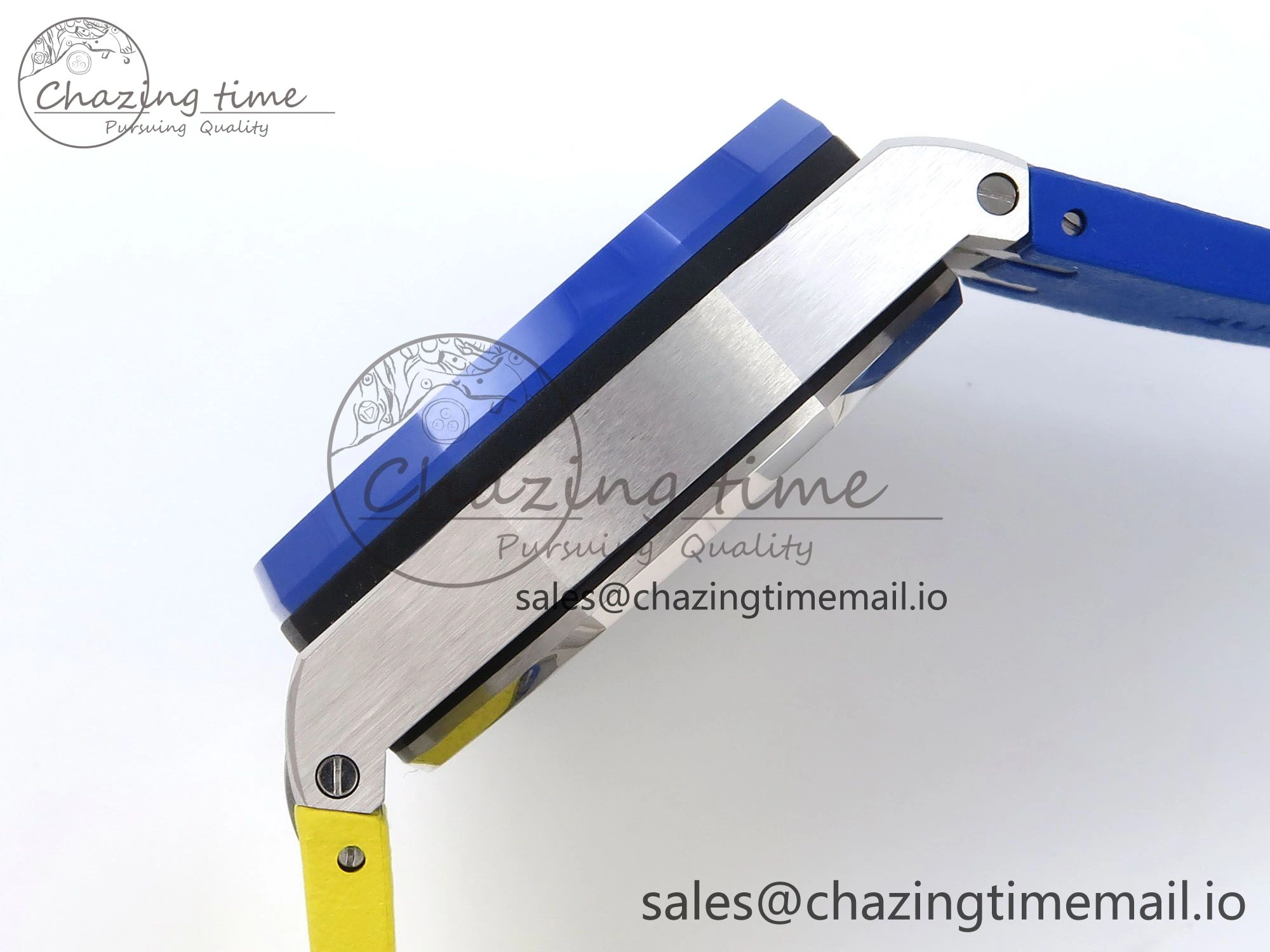 Royal Oak Offshore 44mm SS TKF 1:1 Best Edition Blue Yellow Dial on Blue Yellow Rubber Strap A3126