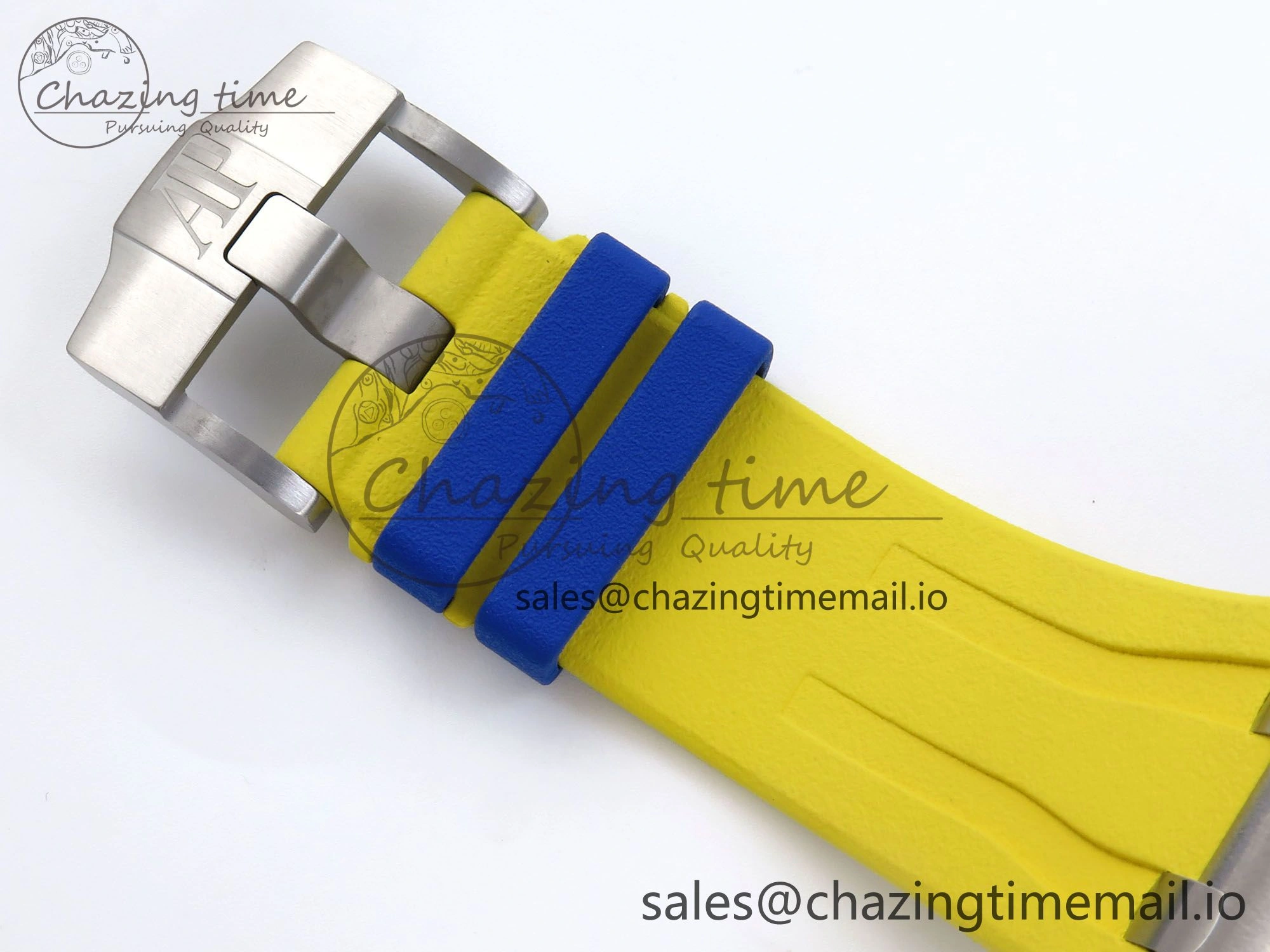 Royal Oak Offshore 44mm SS TKF 1:1 Best Edition Blue Yellow Dial on Blue Yellow Rubber Strap A3126
