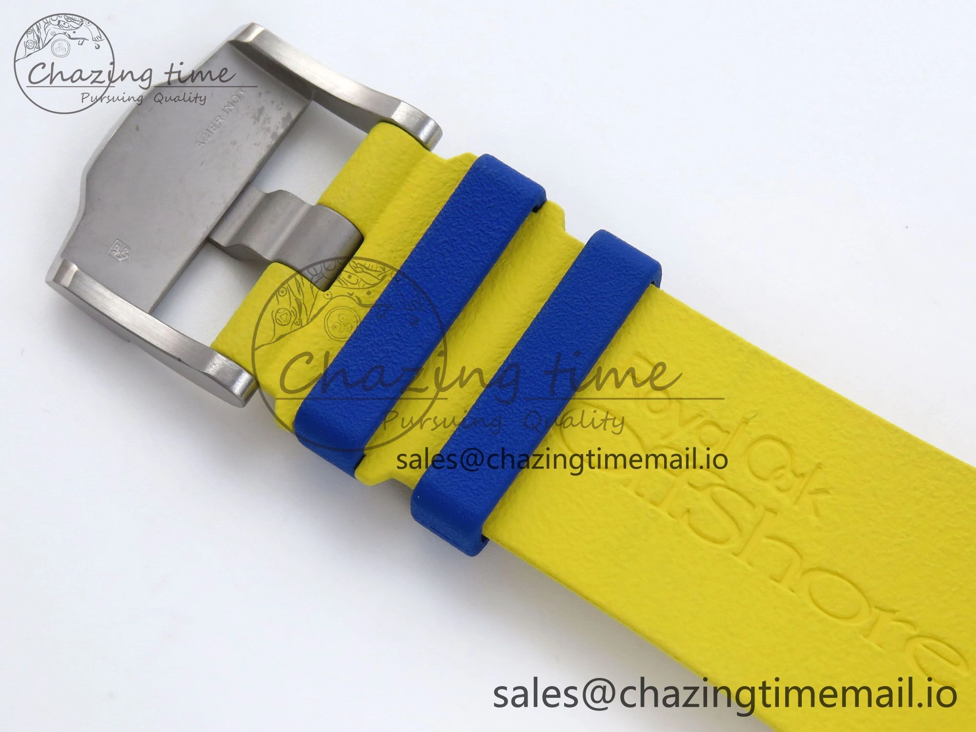 Royal Oak Offshore 44mm SS TKF 1:1 Best Edition Blue Yellow Dial on Blue Yellow Rubber Strap A3126