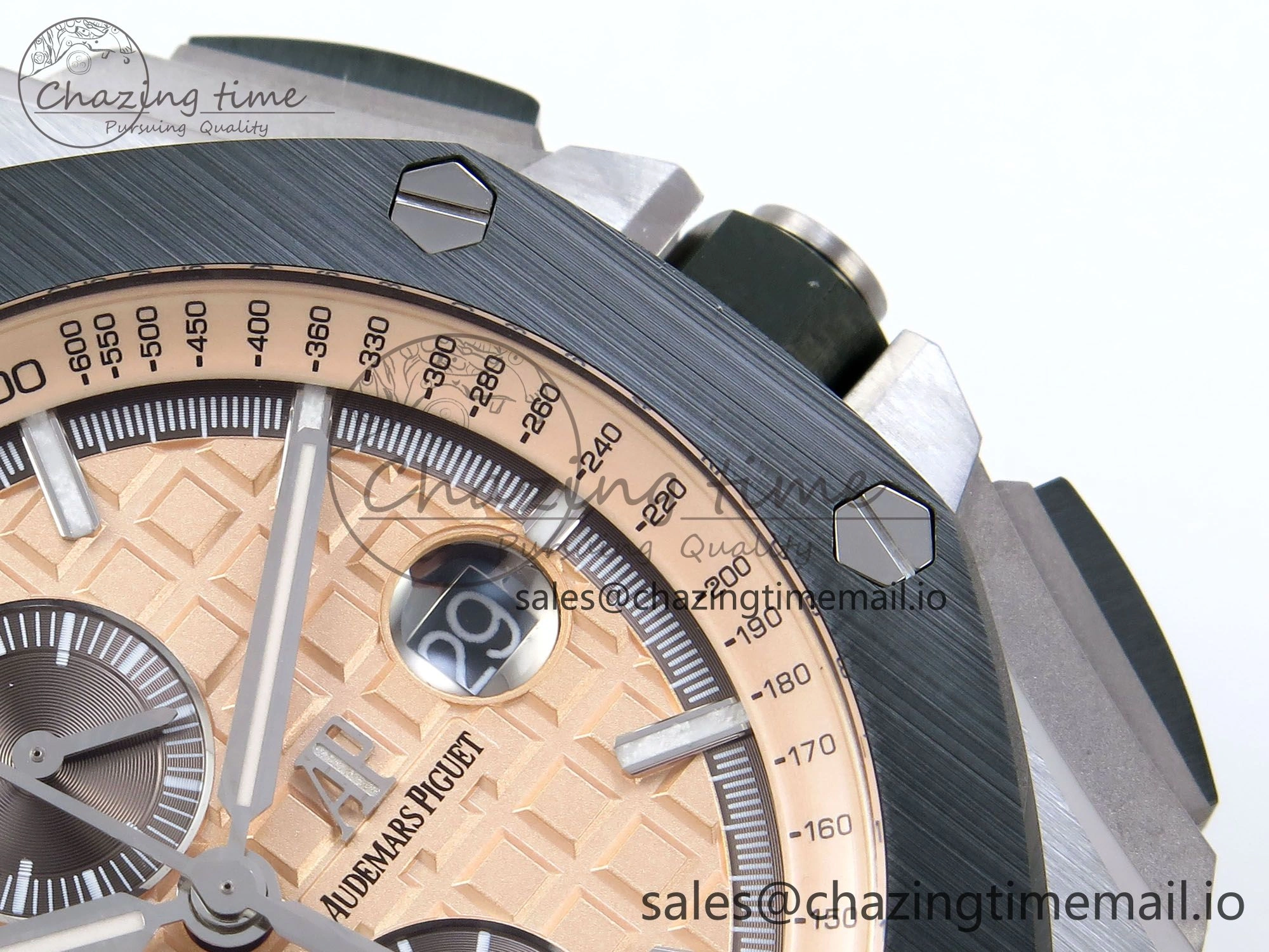 Royal Oak Offshore 44mm SS TKF 1:1 Best Edition Cream Dial on Green Camou Rubber Strap A3126