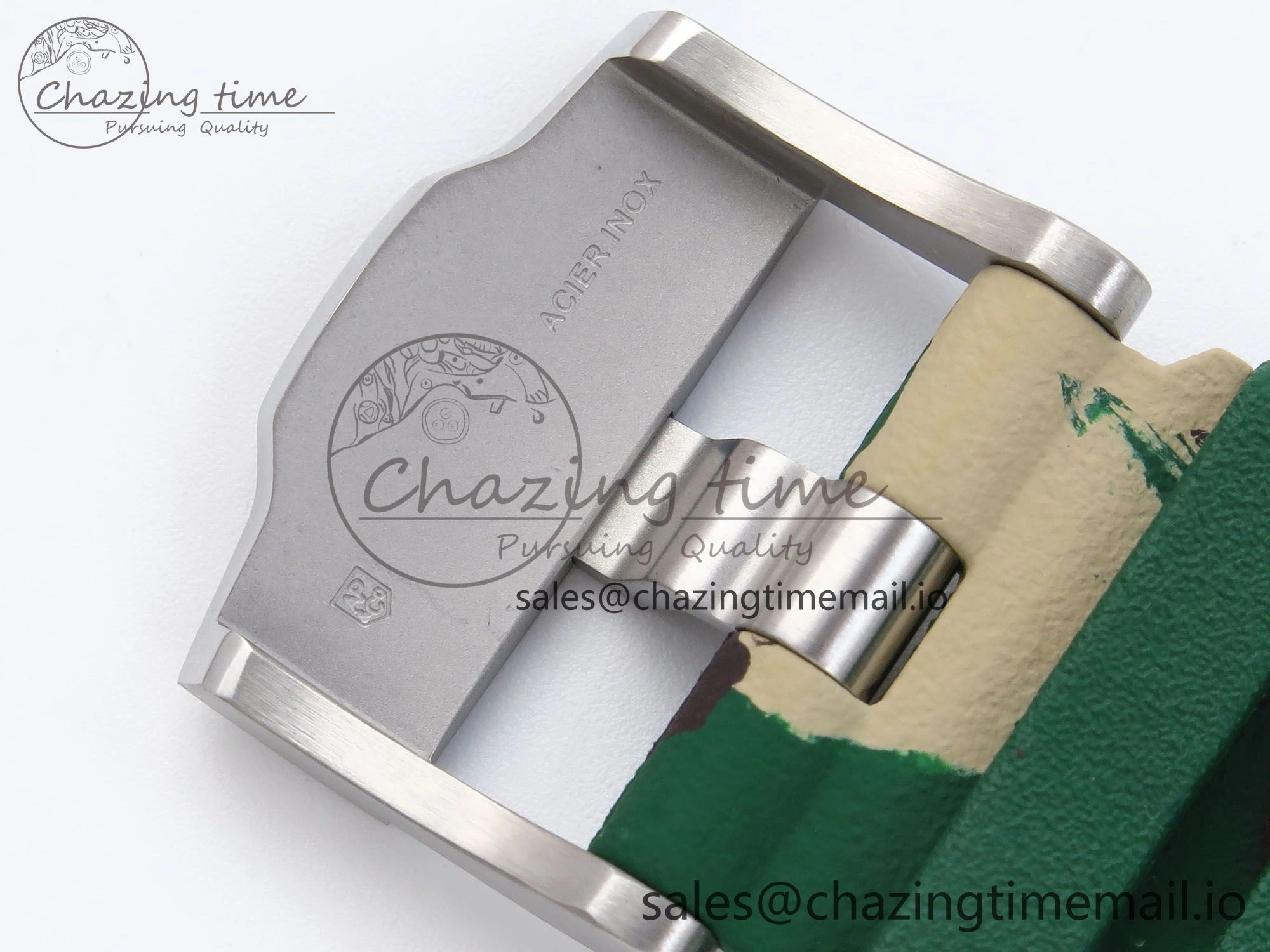 Royal Oak Offshore 44mm SS TKF 1:1 Best Edition Cream Dial on Green Camou Rubber Strap A3126