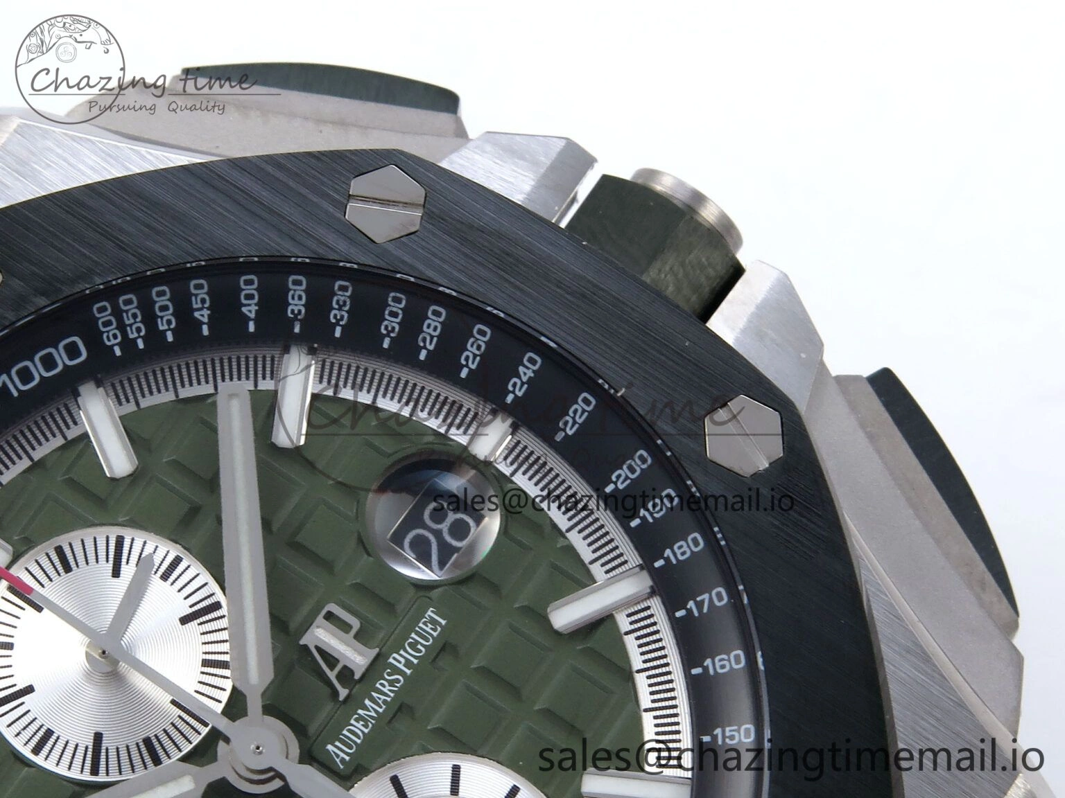 Royal Oak Offshore 44mm SS TKF 1:1 Best Edition Green Dial on Green Camou Rubber Strap A3126