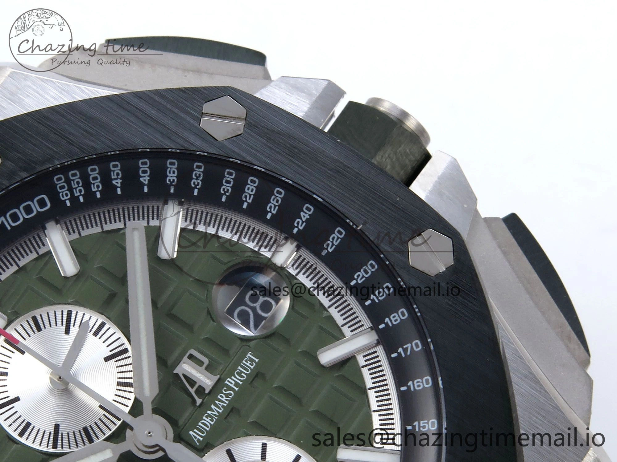 Royal Oak Offshore 44mm SS TKF 1:1 Best Edition Green Dial on Green Camou Rubber Strap A3126