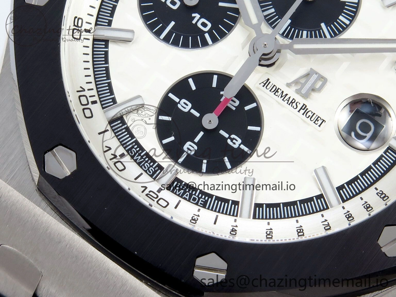 Royal Oak Offshore 44mm SS TKF 1:1 Best Edition White Dial on Black Rubber Strap A3126
