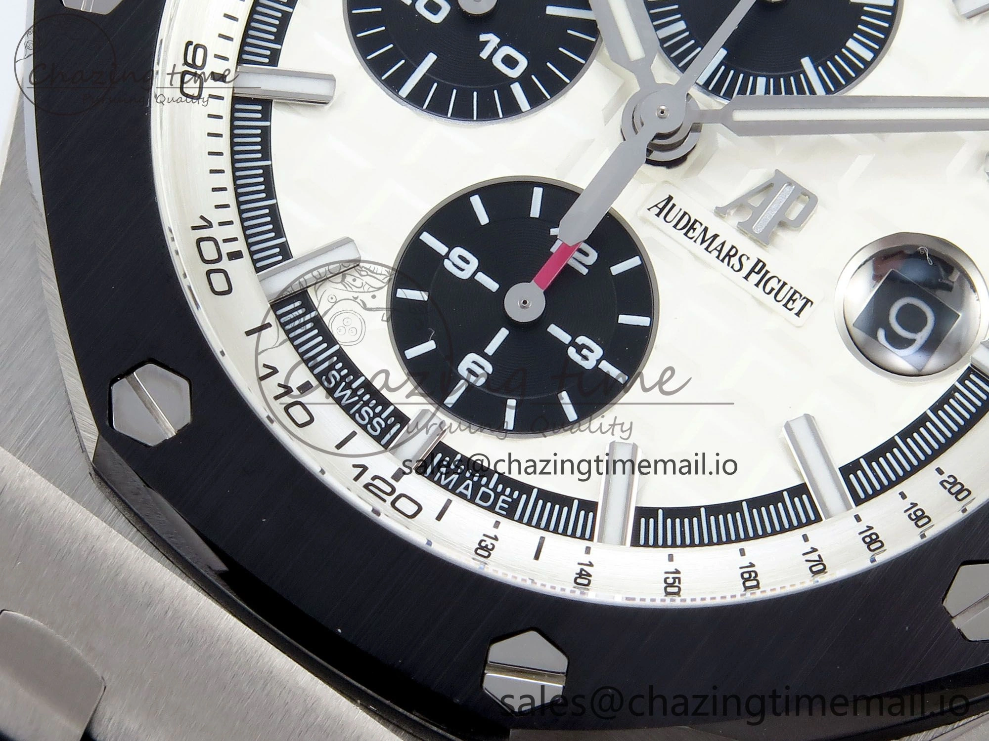 Royal Oak Offshore 44mm SS TKF 1:1 Best Edition White Dial on Black Rubber Strap A3126