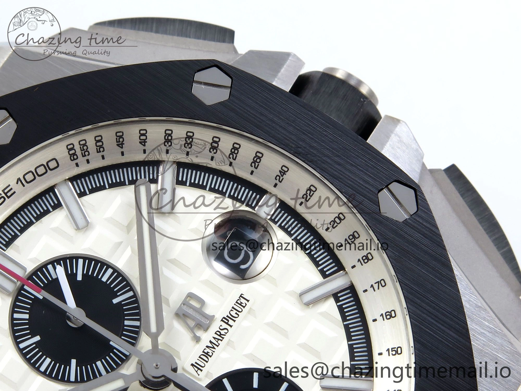 Royal Oak Offshore 44mm SS TKF 1:1 Best Edition White Dial on Black Rubber Strap A3126