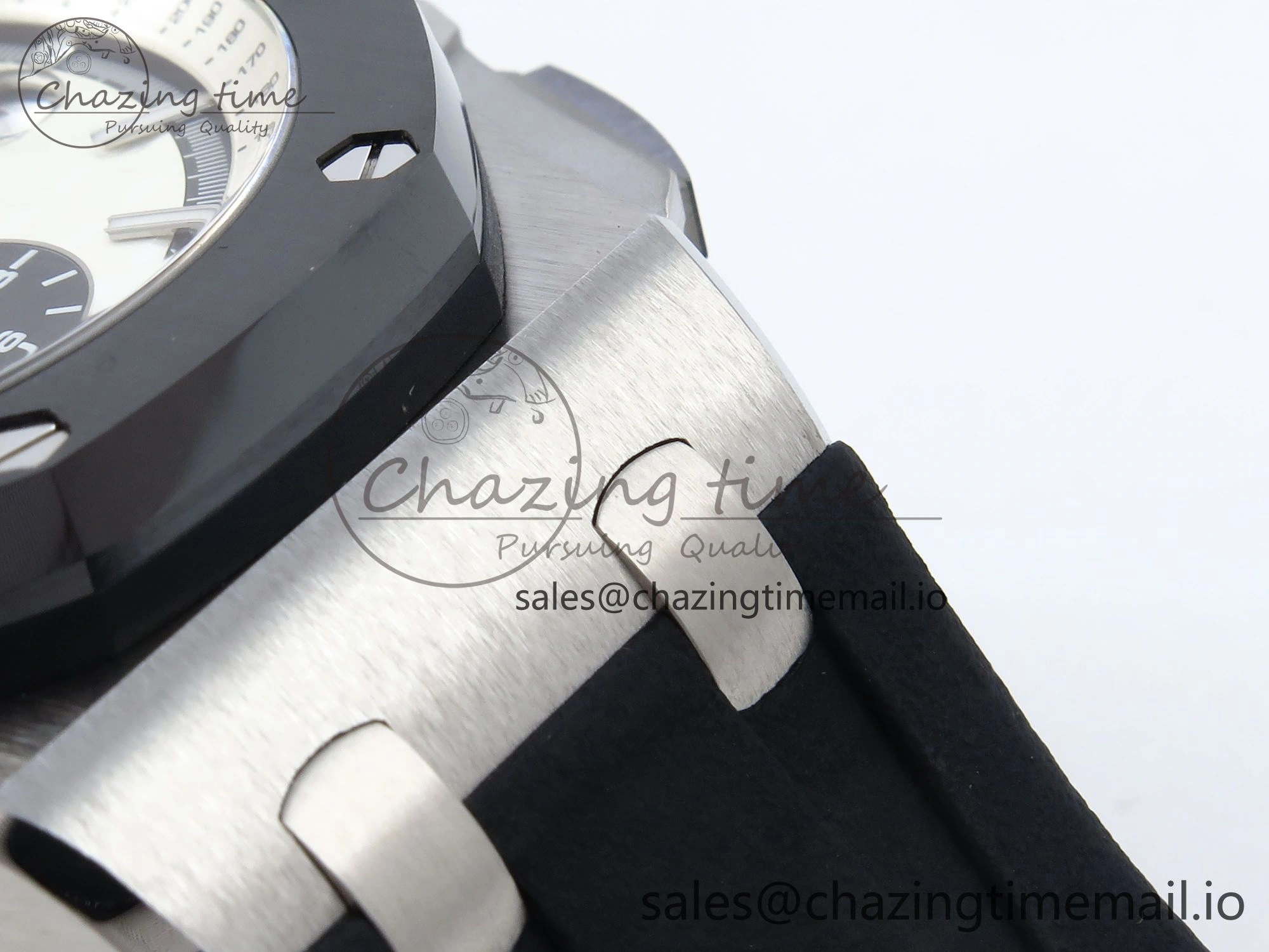 Royal Oak Offshore 44mm SS TKF 1:1 Best Edition White Dial on Black Rubber Strap A3126