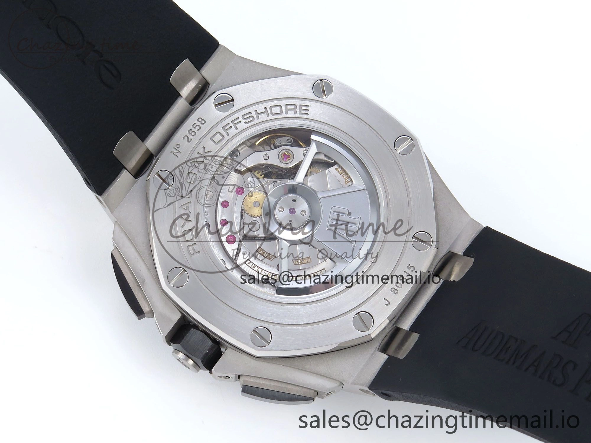 Royal Oak Offshore 44mm SS TKF 1:1 Best Edition White Dial on Black Rubber Strap A3126