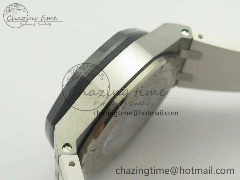 Royal Oak Offshore 44mm SS Updated Black Ceramic Bezel JF 1:1 Best Edition On White Rubber Strap A3126
