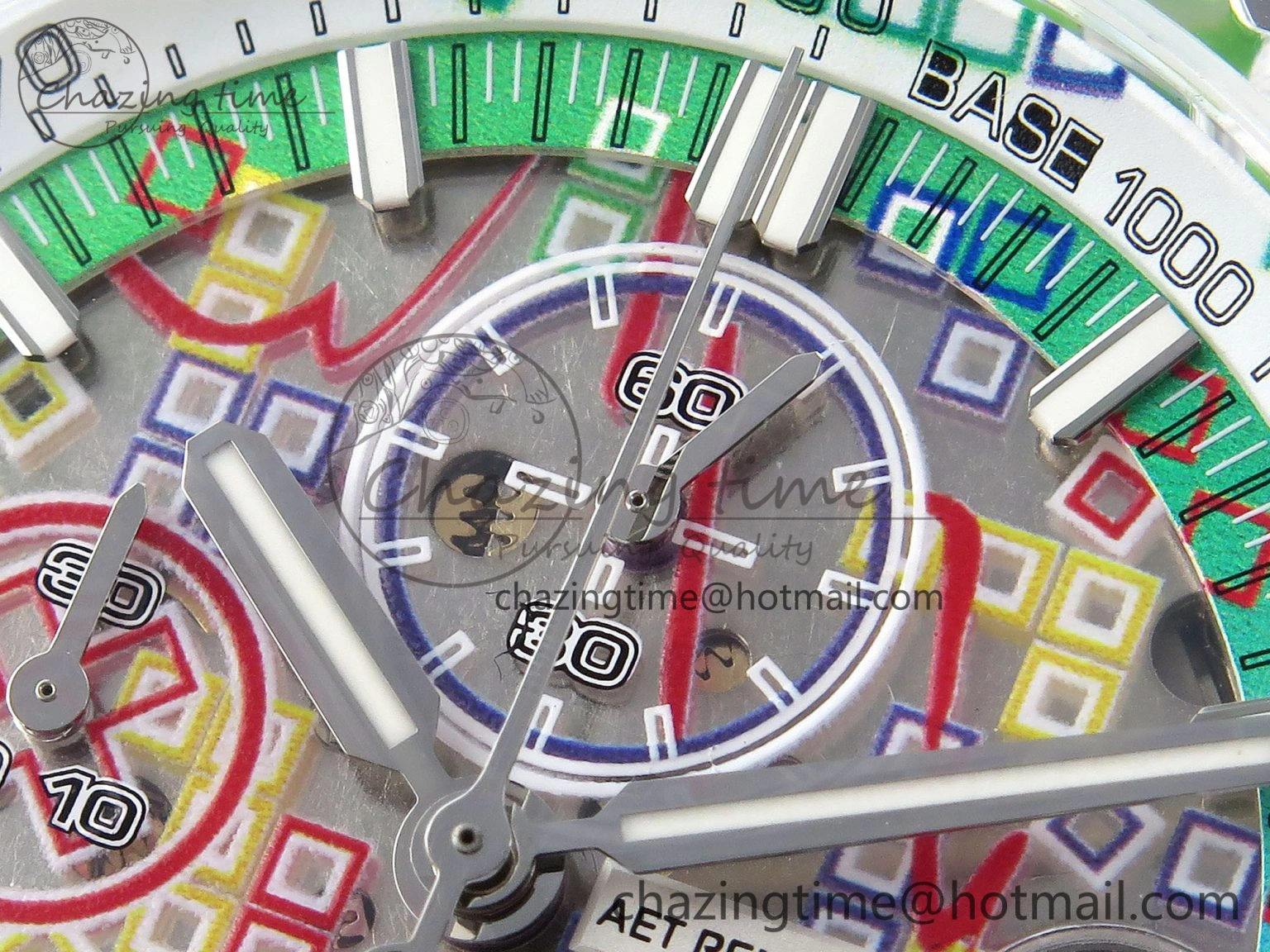 Royal Oak Offshore 44mm Transparent APF Best Edition Colorful Dial on Green Rubber Strap A3126