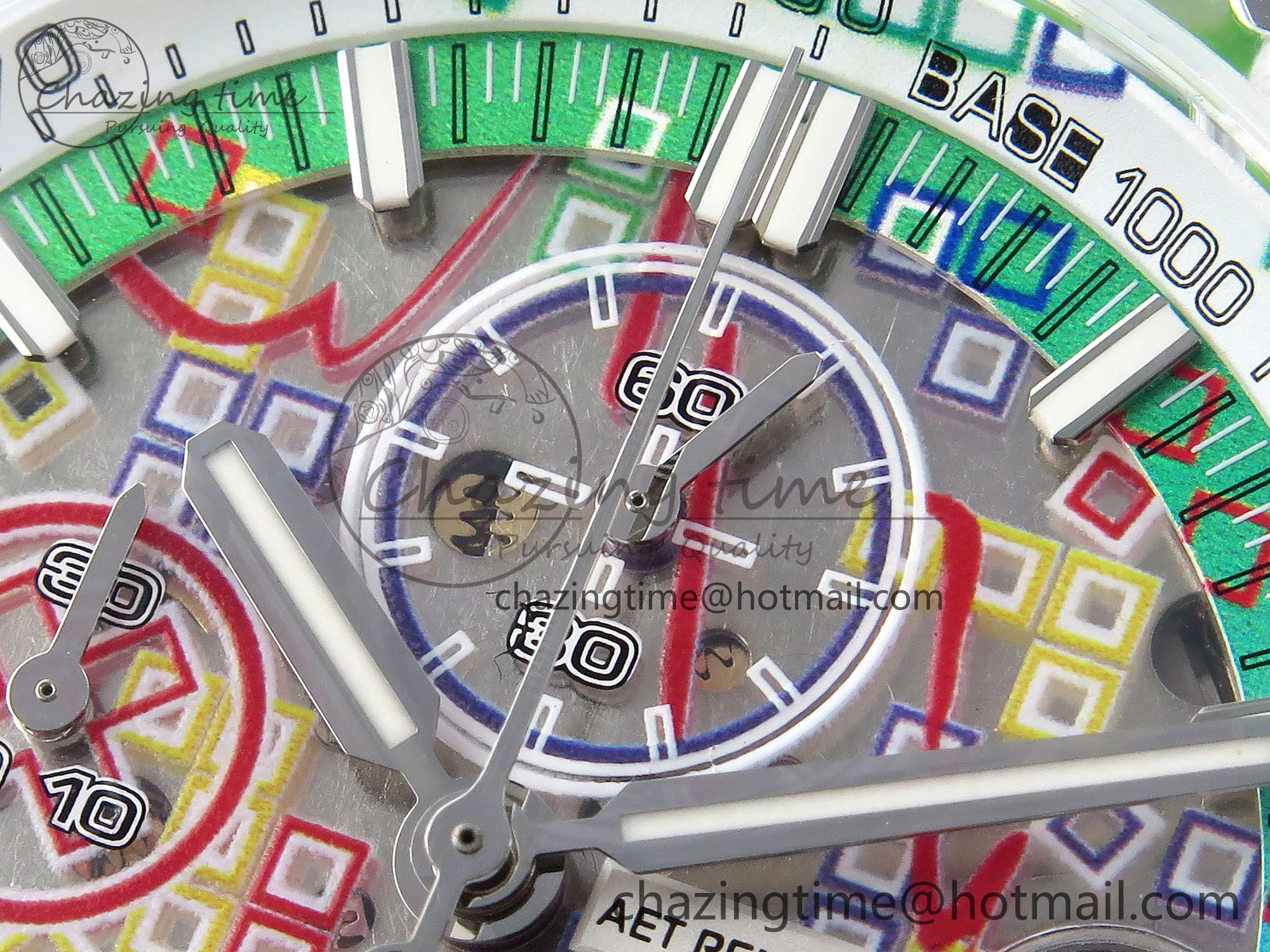 Royal Oak Offshore 44mm Transparent APF Best Edition Colorful Dial on Green Rubber Strap A3126