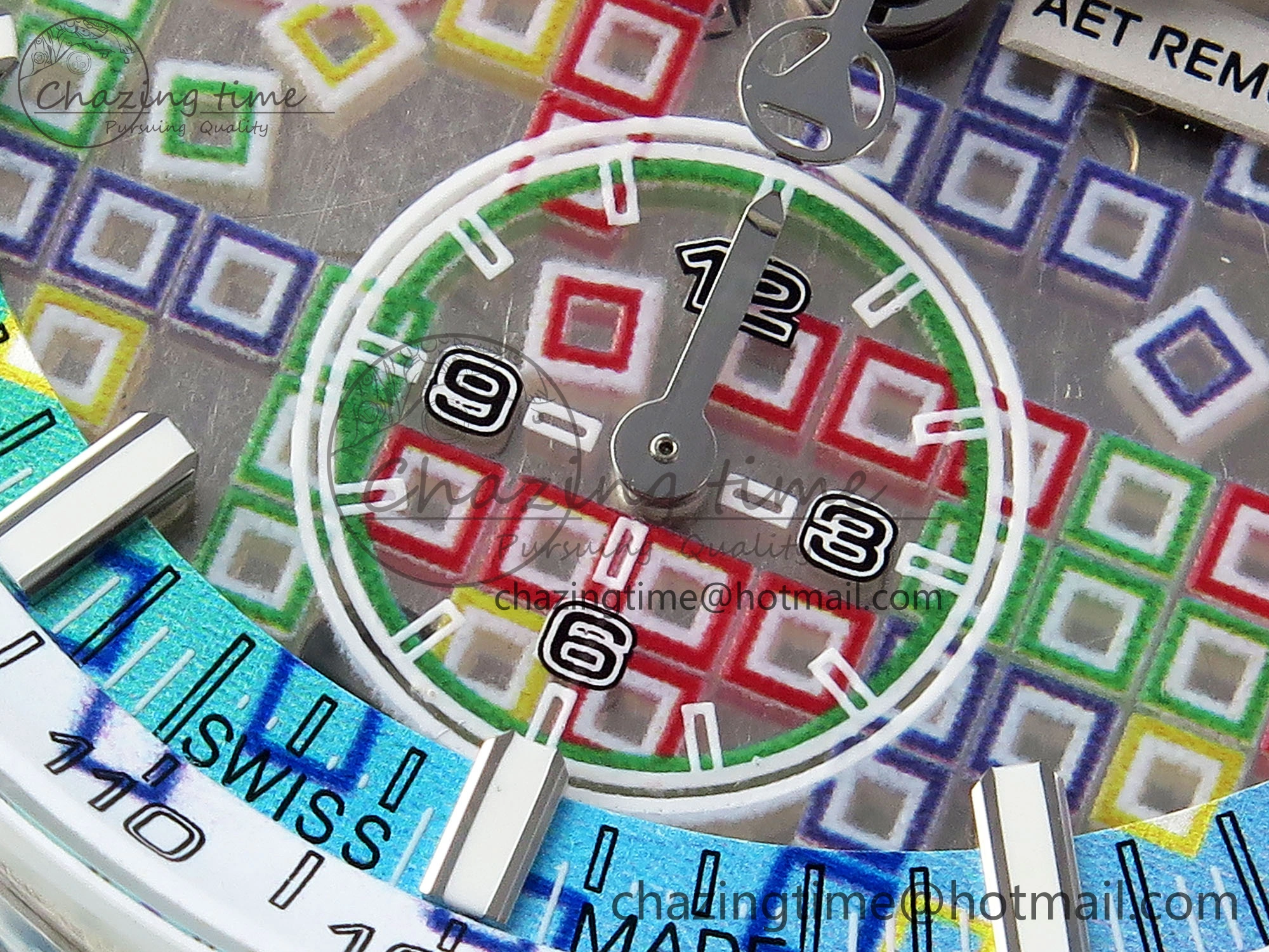 Royal Oak Offshore 44mm Transparent APF Best Edition Colorful Dial on Green Rubber Strap A3126