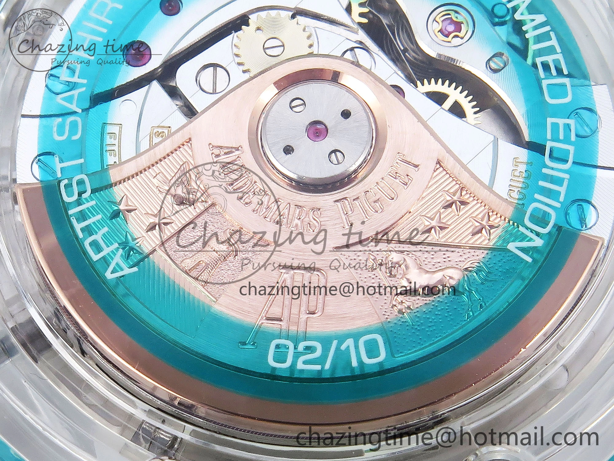 Royal Oak Offshore 44mm Transparent APF Best Edition Colorful Dial on Green Rubber Strap A3126