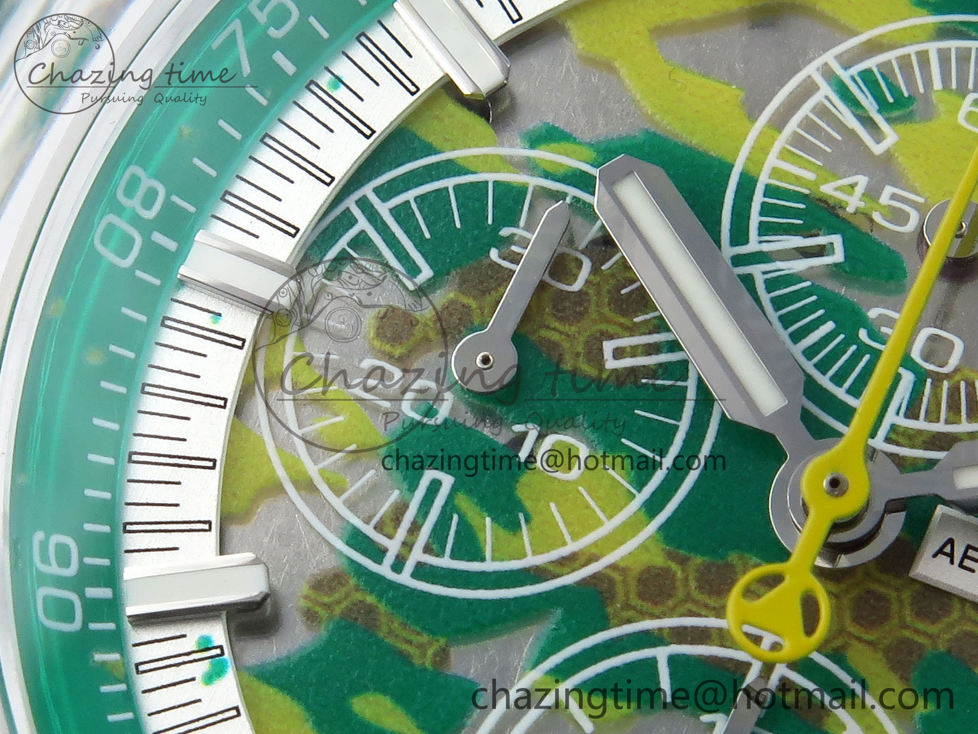 Royal Oak Offshore 44mm Transparent APF Best Edition Green Dial on Green Rubber Strap A3126