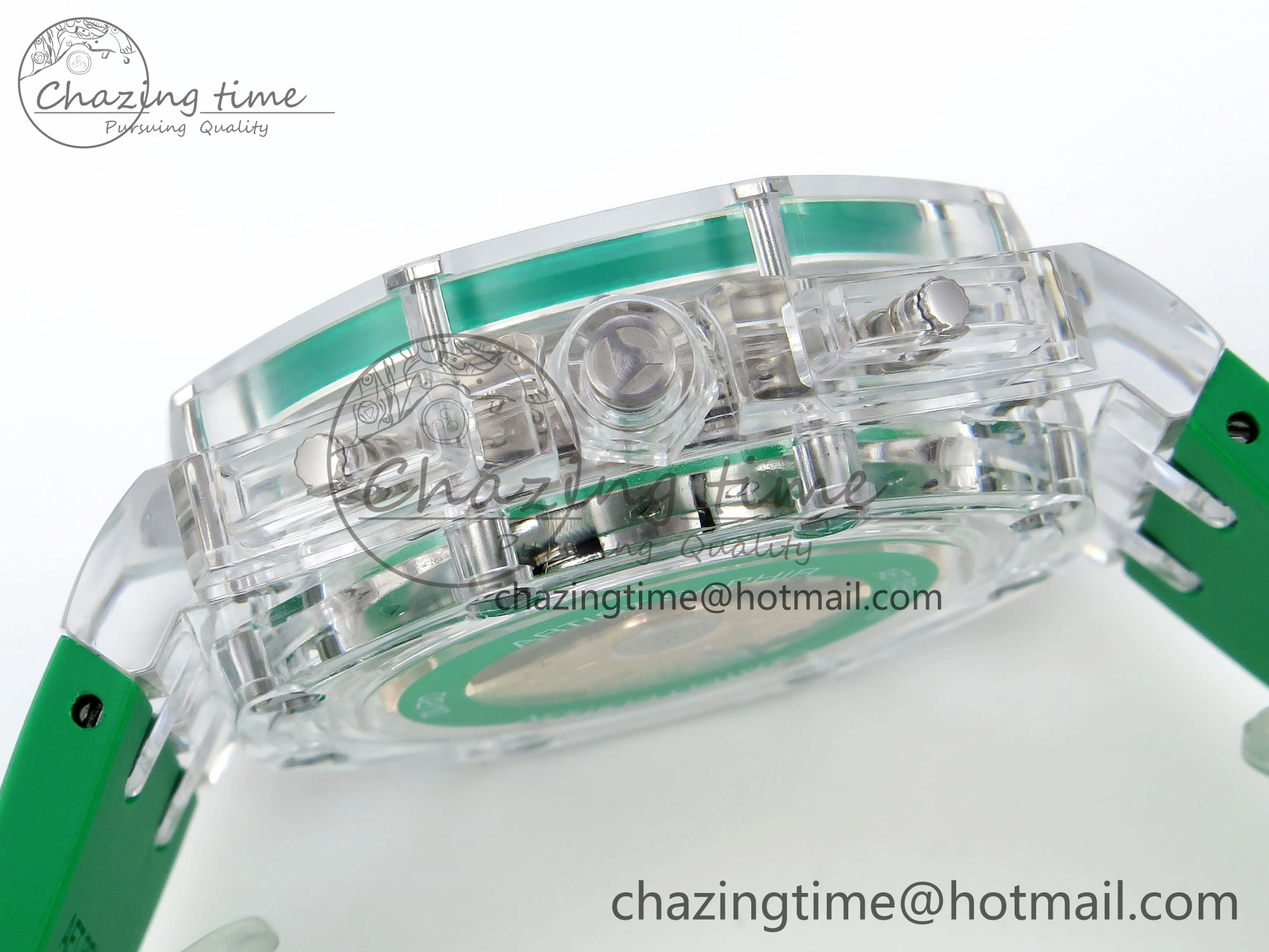 Royal Oak Offshore 44mm Transparent APF Best Edition Green Dial on Green Rubber Strap A3126