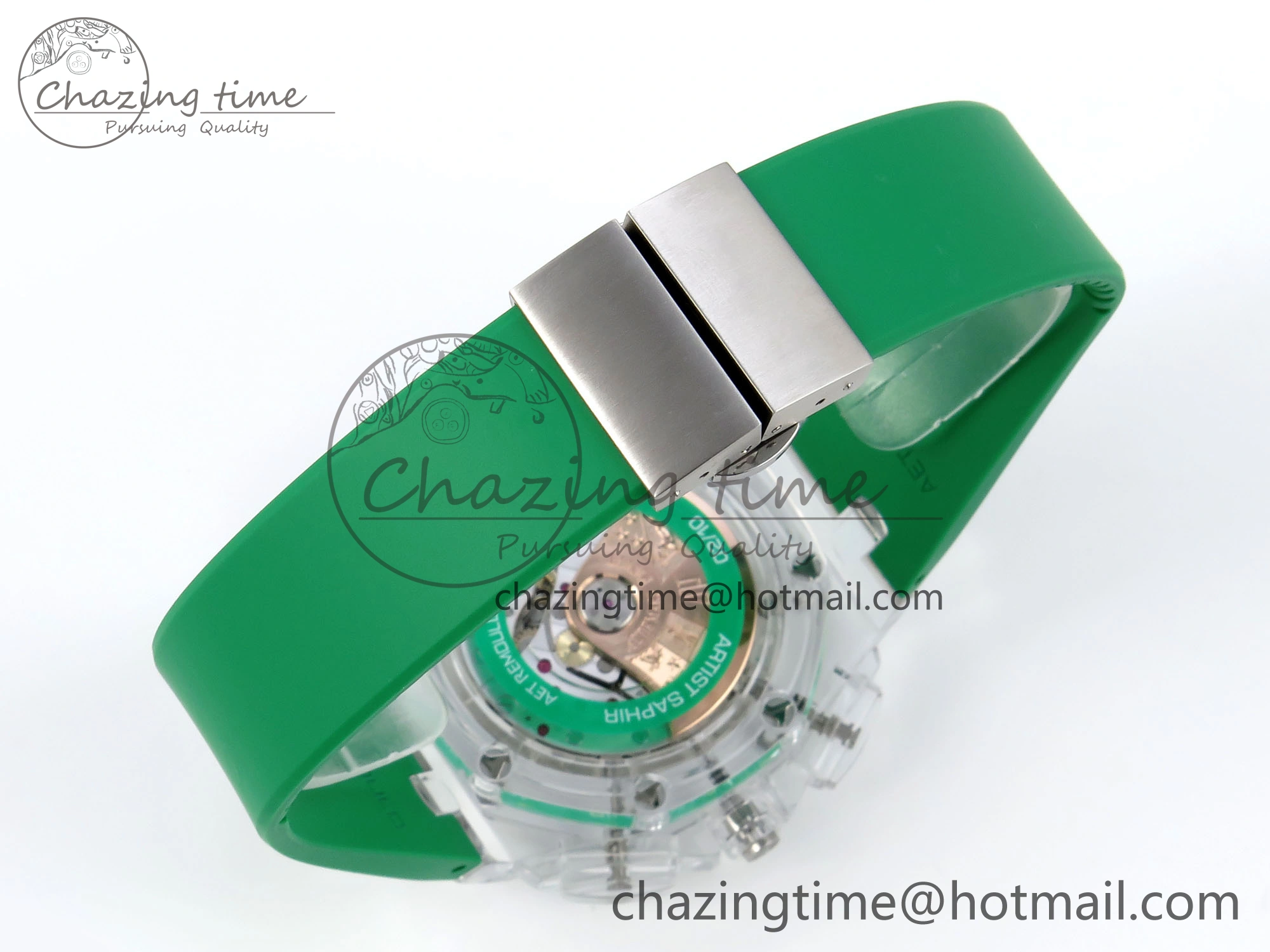 Royal Oak Offshore 44mm Transparent APF Best Edition Green Dial on Green Rubber Strap A3126