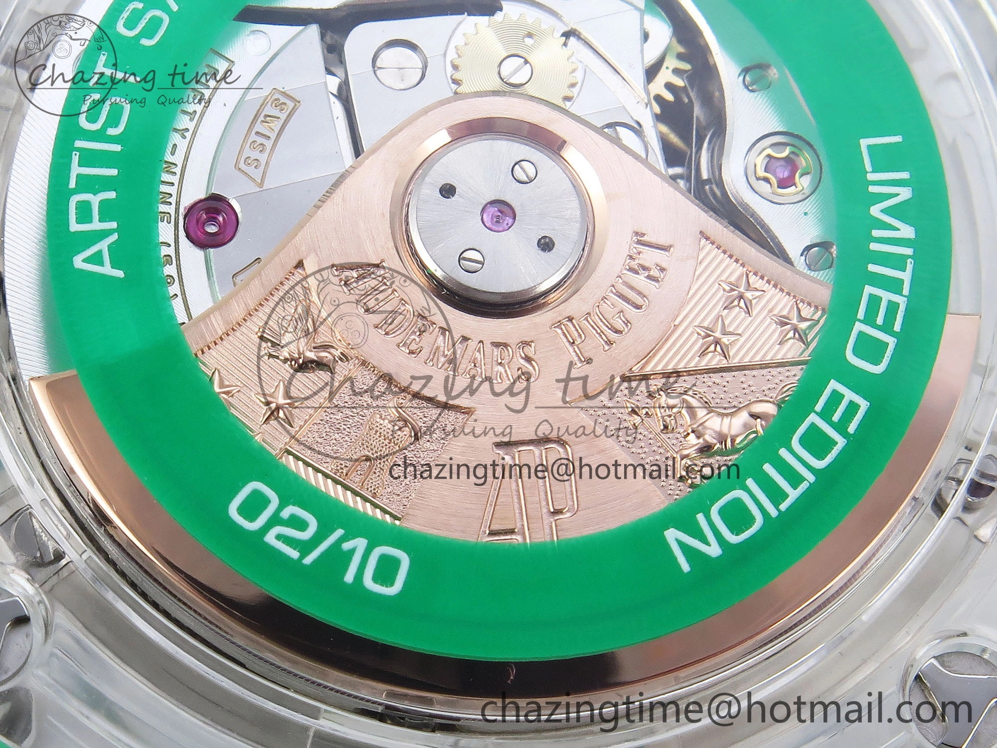 Royal Oak Offshore 44mm Transparent APF Best Edition Green Dial on Green Rubber Strap A3126