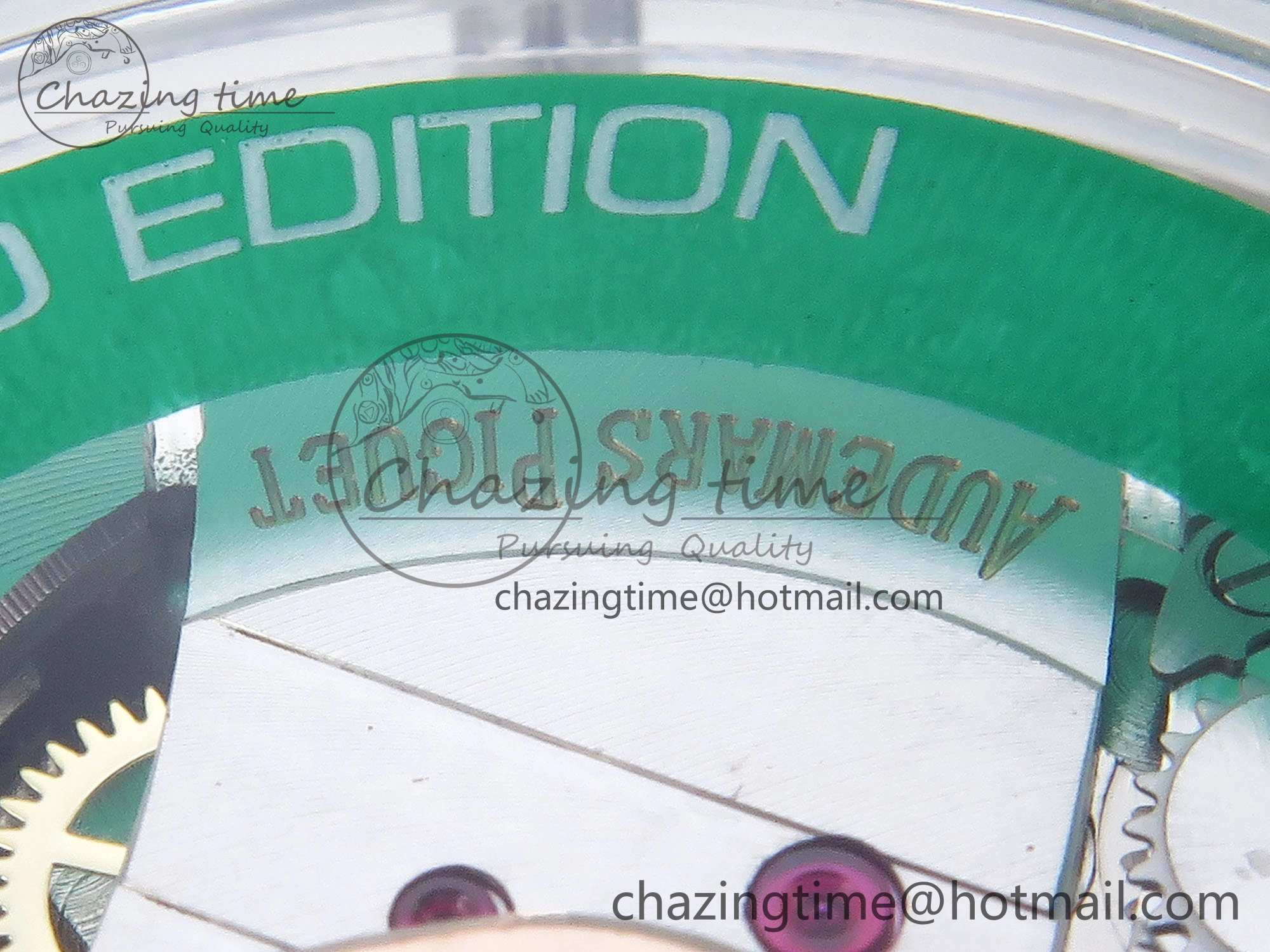 Royal Oak Offshore 44mm Transparent APF Best Edition Green Dial on Green Rubber Strap A3126