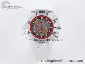 Royal Oak Offshore 44mm Transparent APF Best Edition Red Dial on White Rubber Strap A3126