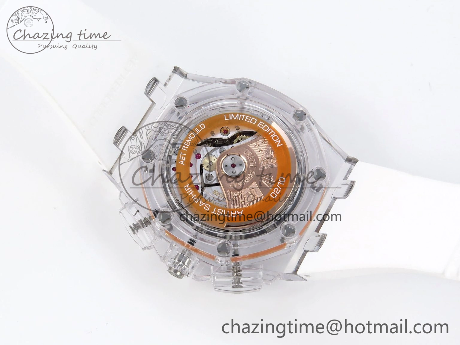 Royal Oak Offshore 44mm Transparent APF Best Edition Red Dial on White Rubber Strap A3126