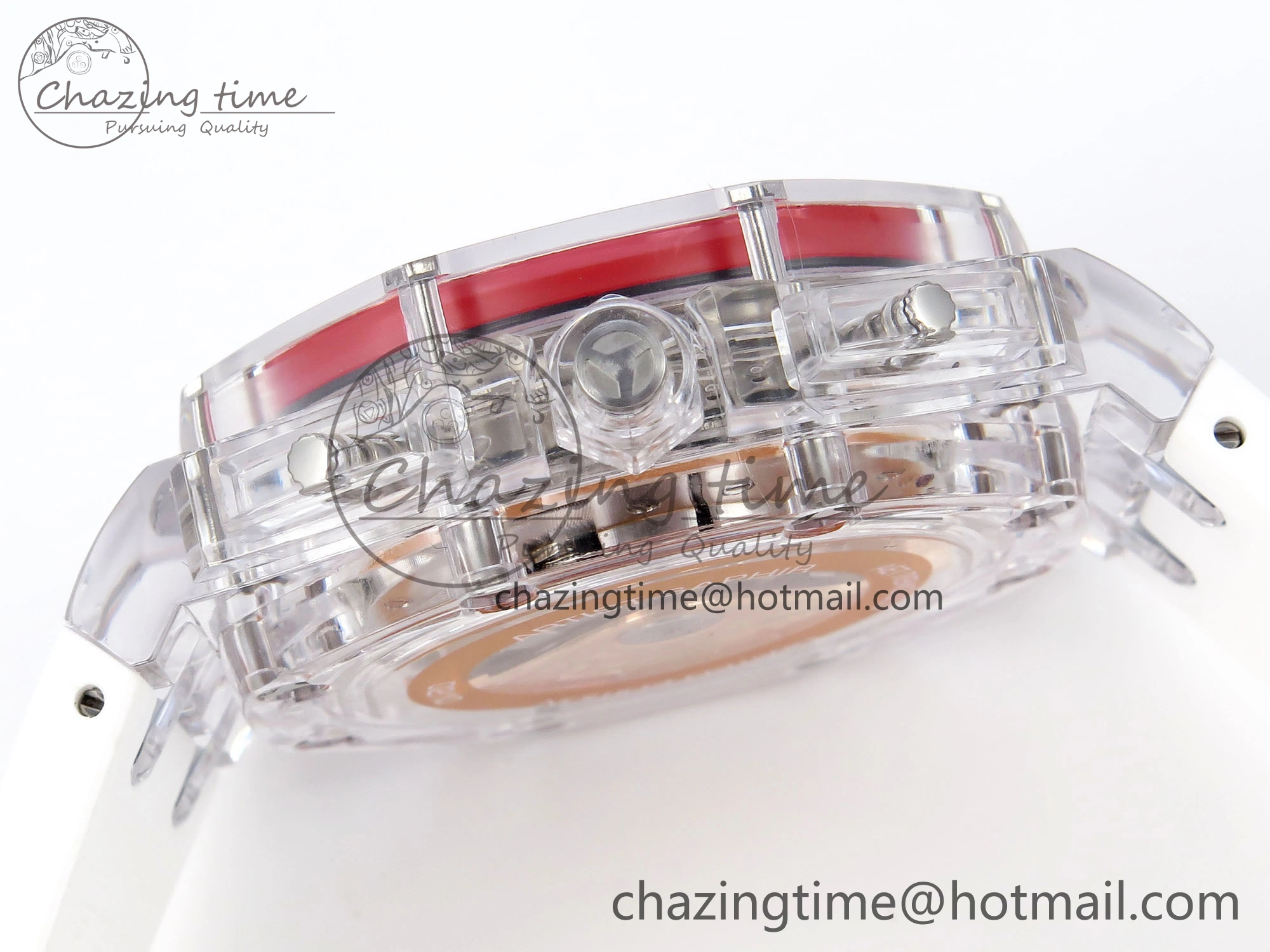 Royal Oak Offshore 44mm Transparent APF Best Edition Red Dial on White Rubber Strap A3126