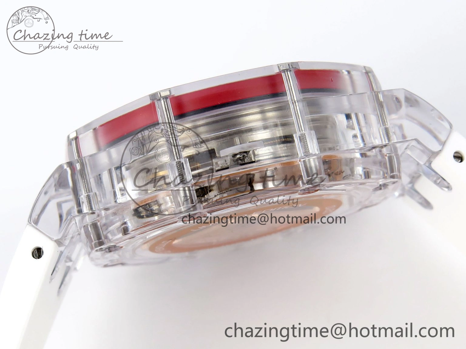 Royal Oak Offshore 44mm Transparent APF Best Edition Red Dial on White Rubber Strap A3126