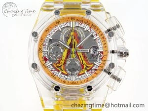 Royal Oak Offshore 44mm Transparent APF Best Edition Yellow Dial on Yellow Rubber Strap A3126