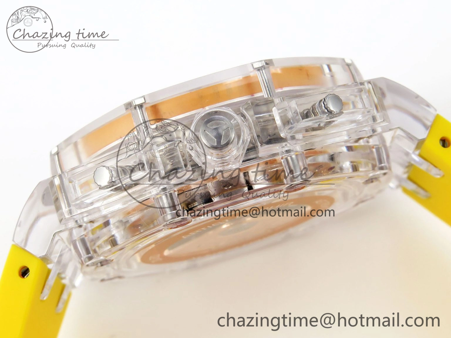 Royal Oak Offshore 44mm Transparent APF Best Edition Yellow Dial on Yellow Rubber Strap A3126