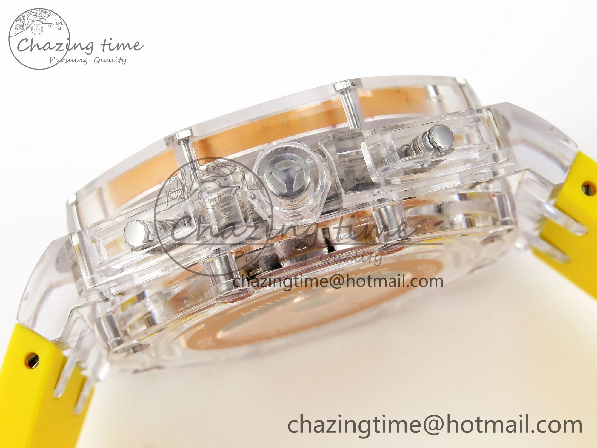 Royal Oak Offshore 44mm Transparent APF Best Edition Yellow Dial on Yellow Rubber Strap A3126