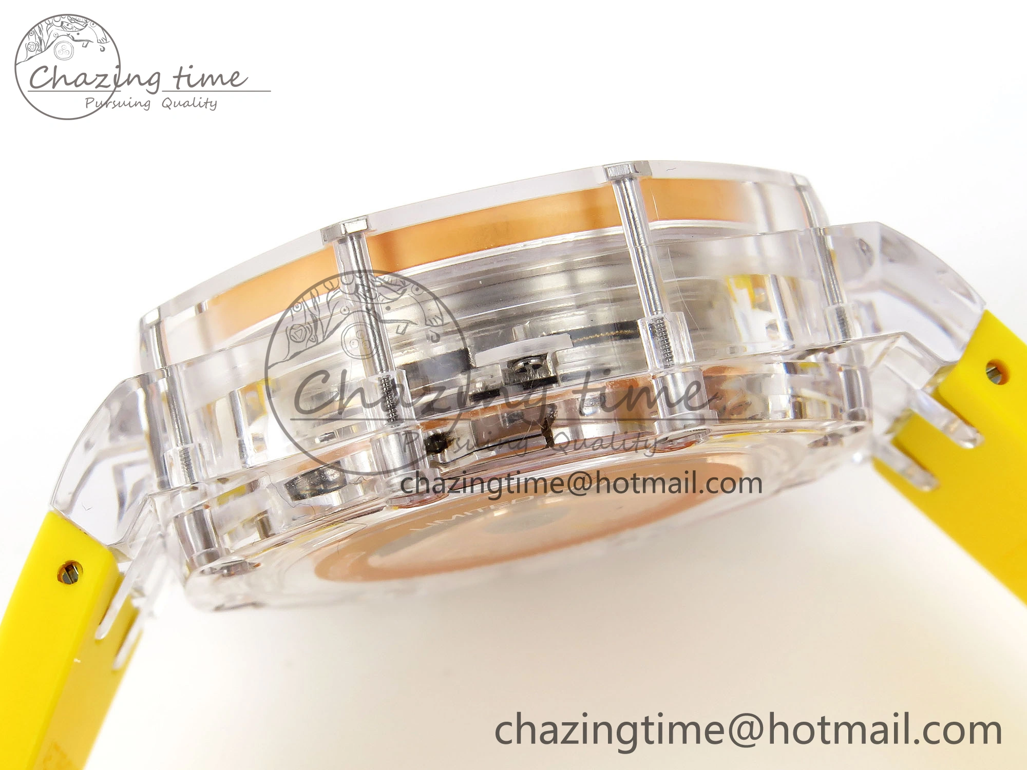 Royal Oak Offshore 44mm Transparent APF Best Edition Yellow Dial on Yellow Rubber Strap A3126