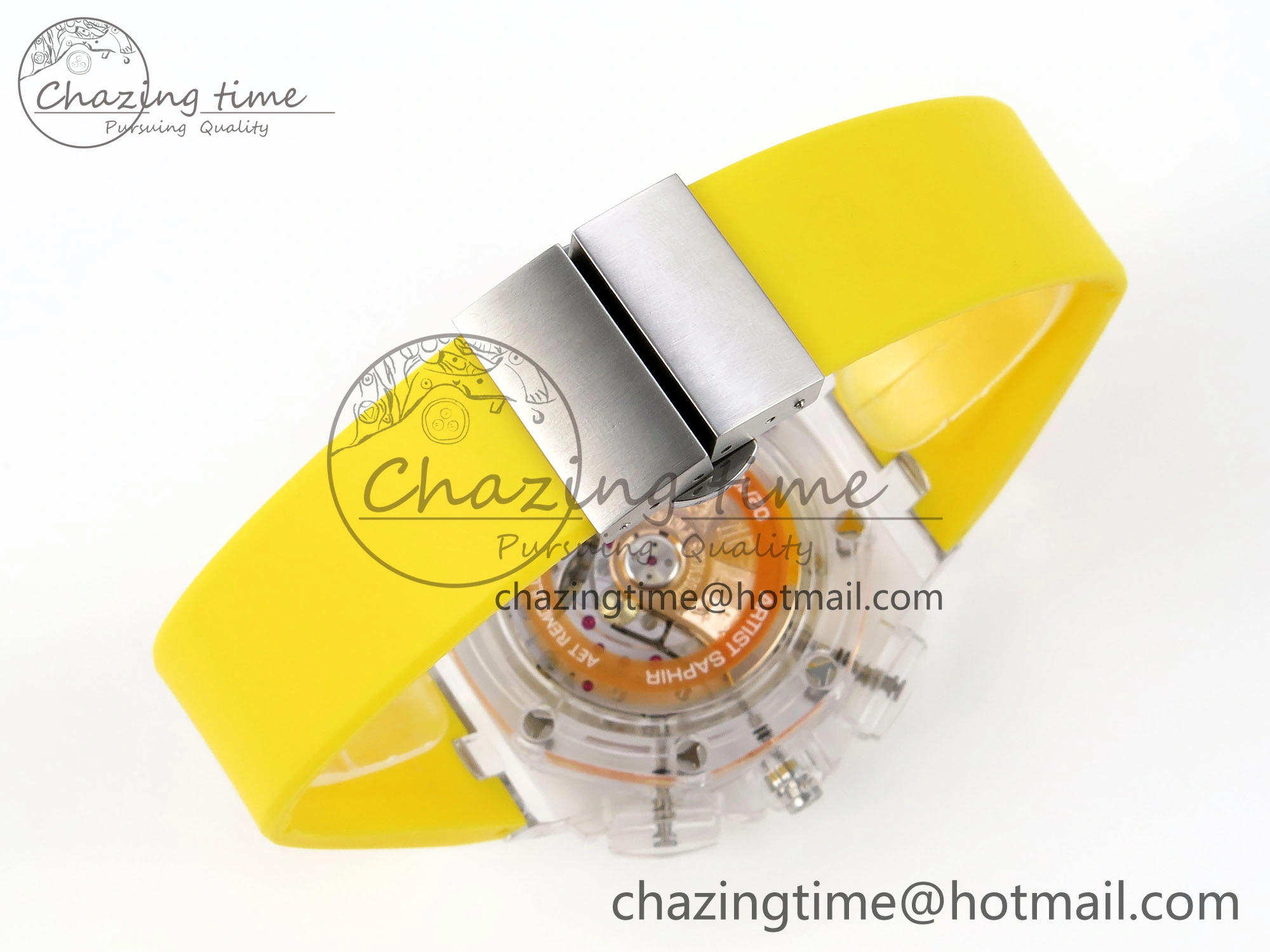 Royal Oak Offshore 44mm Transparent APF Best Edition Yellow Dial on Yellow Rubber Strap A3126