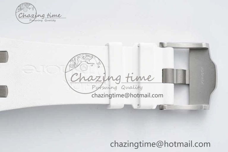 Royal Oak Offshore 44mm White Ceramic APF 1:1 Best Edition White Dial on Rubber Strap A3126