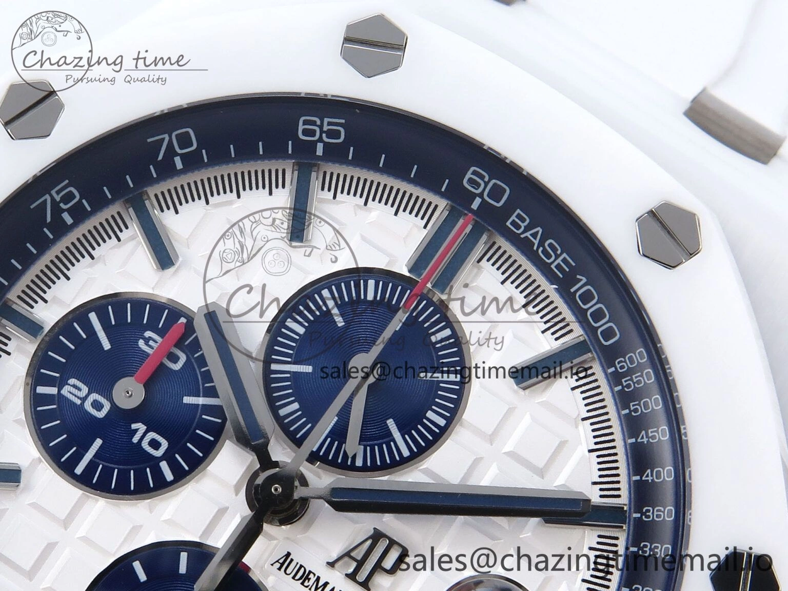 Royal Oak Offshore 44mm White Ceramic TKF 1:1 Best Edition White Dial on White Rubber Strap A3126