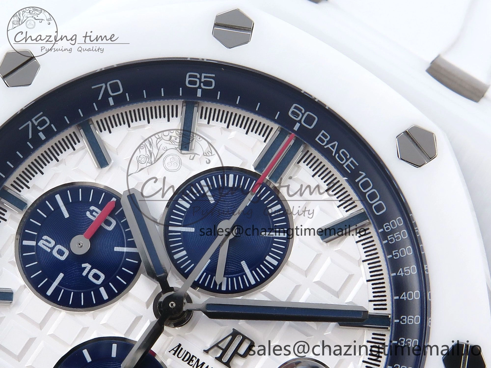 Royal Oak Offshore 44mm White Ceramic TKF 1:1 Best Edition White Dial on White Rubber Strap A3126