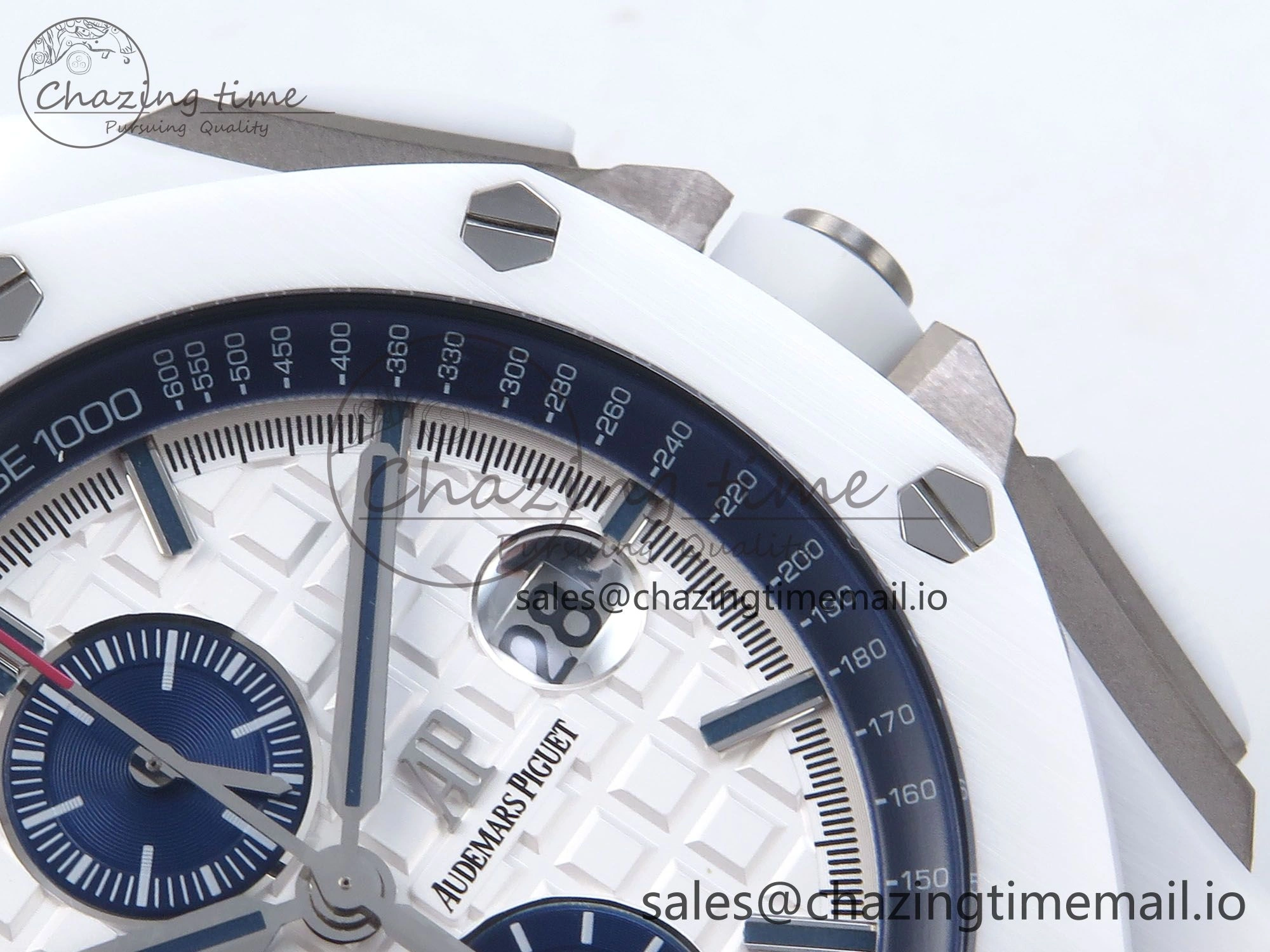Royal Oak Offshore 44mm White Ceramic TKF 1:1 Best Edition White Dial on White Rubber Strap A3126