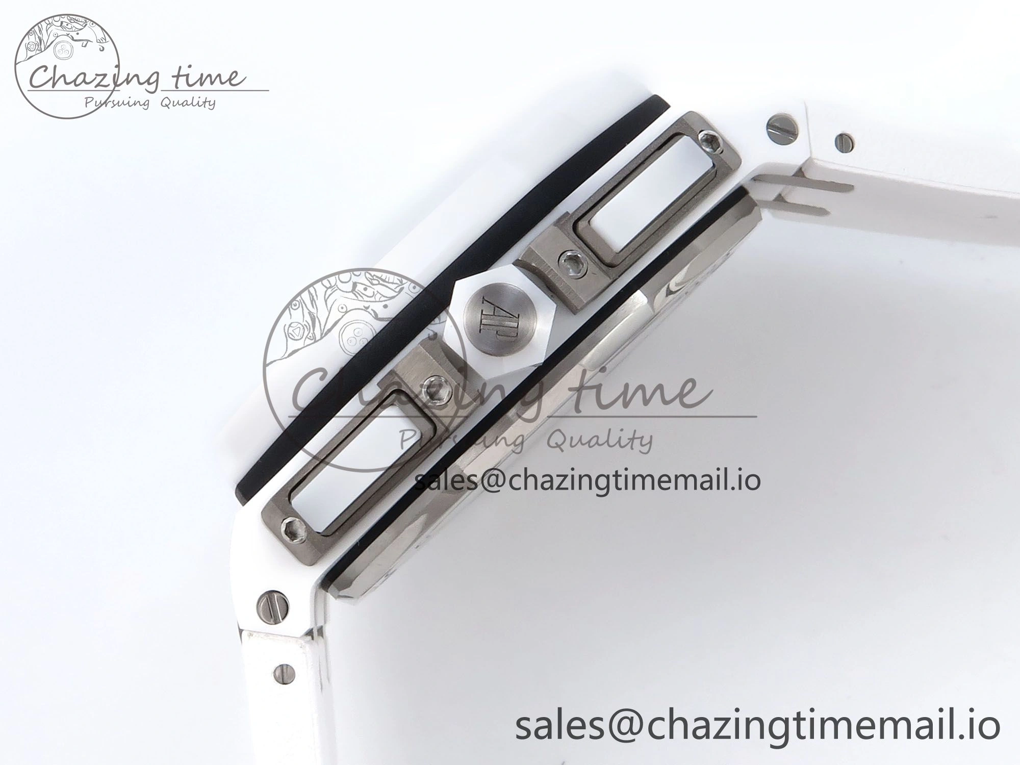 Royal Oak Offshore 44mm White Ceramic TKF 1:1 Best Edition White Dial on White Rubber Strap A3126