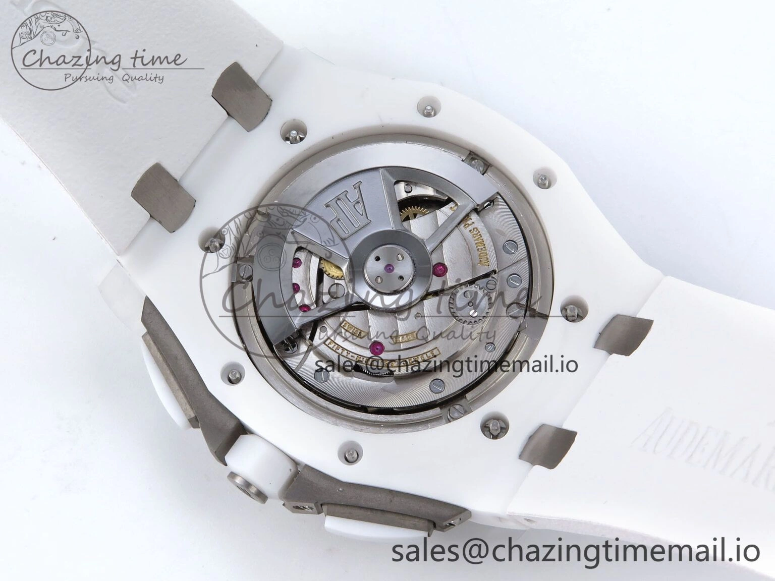 Royal Oak Offshore 44mm White Ceramic TKF 1:1 Best Edition White Dial on White Rubber Strap A3126