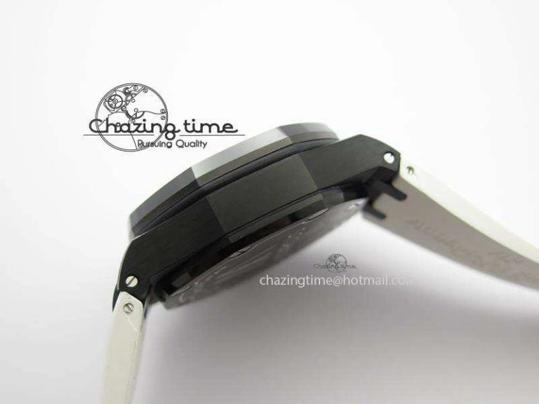 Royal Oak Offshore Black & White Marcus JF Best Edition On White Rubber Strap A7750 (Free Black Strap)
