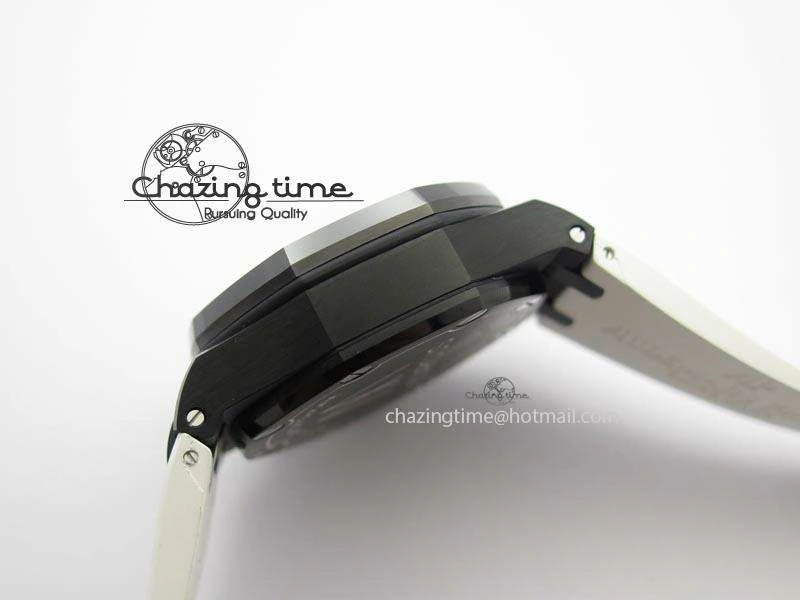 Royal Oak Offshore Black & White Marcus JF Best Edition On White Rubber Strap A7750 (Free Black Strap)