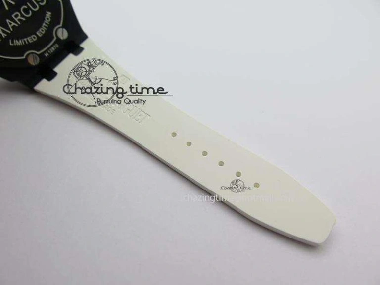 Royal Oak Offshore Black & White Marcus JF Best Edition On White Rubber Strap A7750 (Free Black Strap)