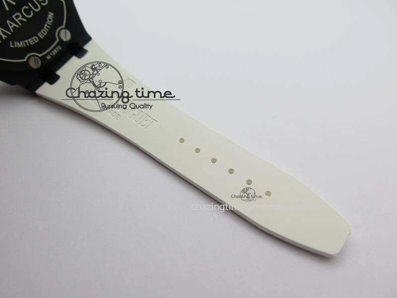 Royal Oak Offshore Black & White Marcus JF Best Edition On White Rubber Strap A7750 (Free Black Strap)