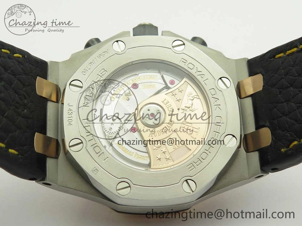 Royal Oak Offshore Bucherer JF Best Edition Two Tone Blue Dial on Black Leather Strap A3126 (Free Rubber Strap)