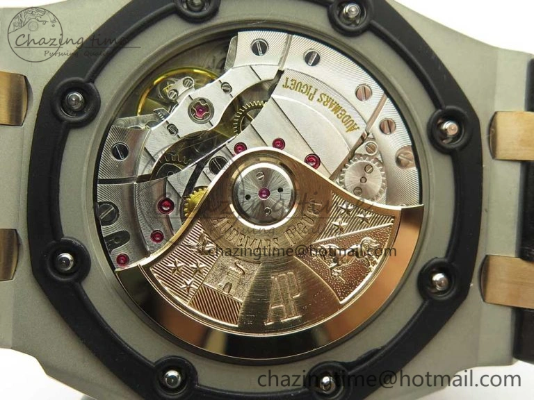 Royal Oak Offshore Bucherer JF Best Edition Two Tone Blue Dial on Black Leather Strap A3126