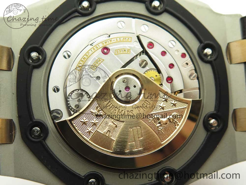 Royal Oak Offshore Bucherer JF Best Edition Two Tone Blue Dial on Black Leather Strap A3126